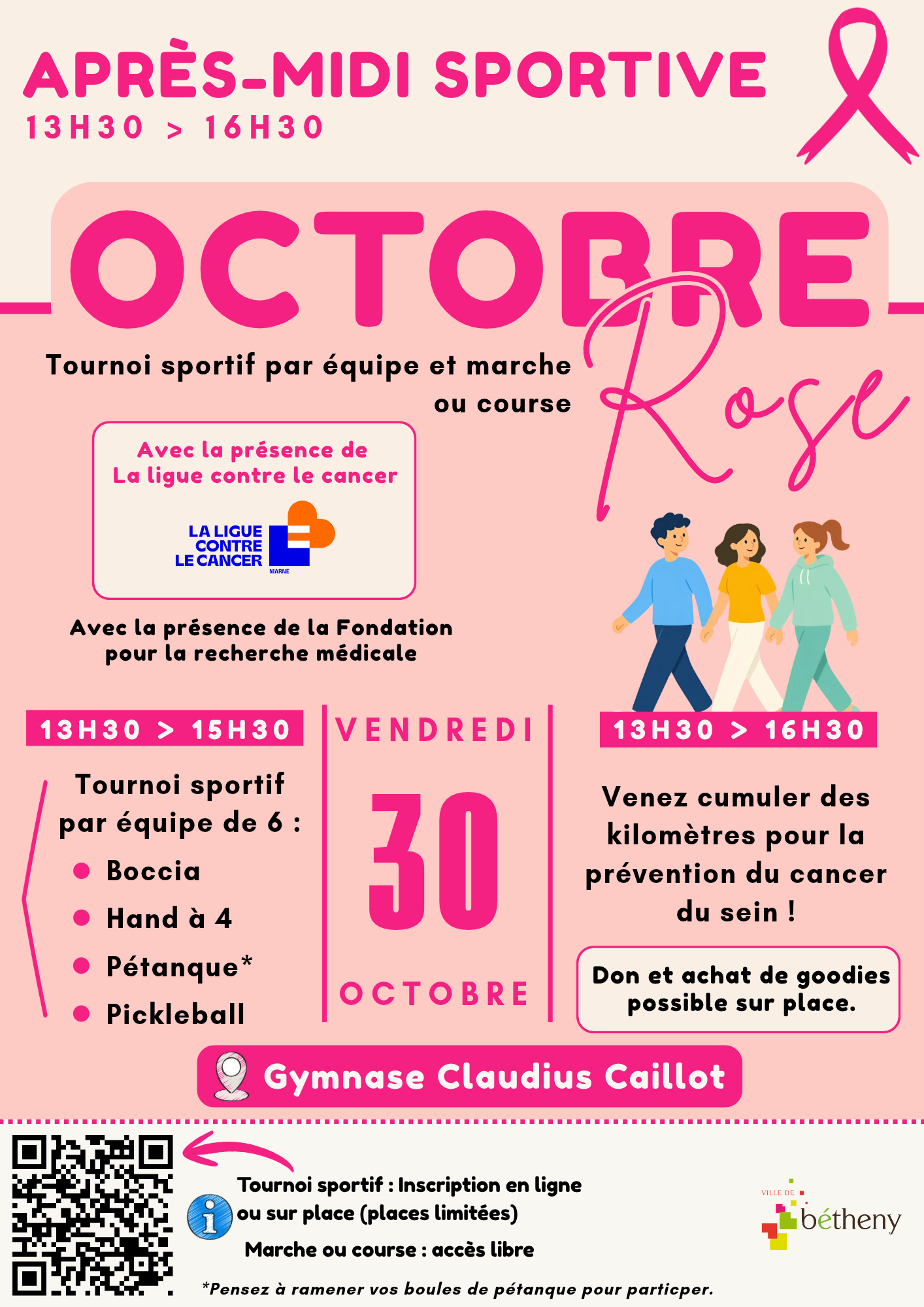 Octobre rose à Bétheny – Après-midi sportive